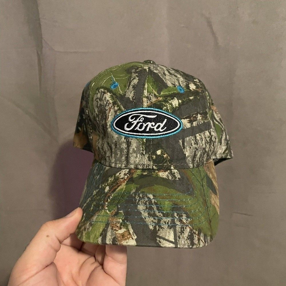 Ford Motor Company Mossy Oak Camo Adjustable Hat Cap Outdoor Hunting